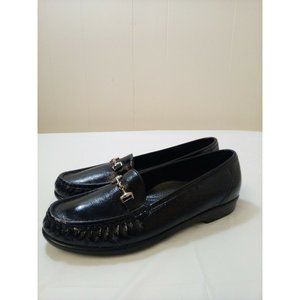 SAS Women’s Black Leather Slip On Horsebit Loafers